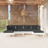 Image de Vidaxl Salon De Jardin 6 Pcs Avec Coussins Blanc Bois De Pin