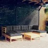 Image de Vidaxl Salon De Jardin 7 Pcs Avec Coussins Gris Bois De Pin