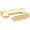 Image de Vidaxl Salon De Jardin 10 Pcs Avec Coussins CrÃ¨me Bois De Pin
