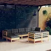 Image de Vidaxl Salon De Jardin 9 Pcs Avec Coussins Gris Bois De Pin Massif
