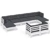 Image de Vidaxl Salon De Jardin 9 Pcs Avec Coussins Blanc Bois De Pin Massif