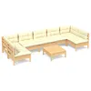 Image de Vidaxl Salon De Jardin 8 Pcs Avec Coussins CrÃ¨me Bois De Pin Massif