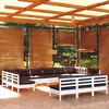 Image de Vidaxl Salon De Jardin 13 Pcs Avec Coussins Blanc Bois De Pin Solide