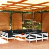Image de Vidaxl Salon De Jardin 14 Pcs Avec Coussins Blanc Bois De Pin