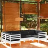 Image de Vidaxl Salon De Jardin 6 Pcs Avec Coussins Blanc Bois De Pin