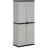 Image de vidaXL Armoire de rangement de jardin 3 Ã©tagÃ¨res Gris/noir 68x40x168cm