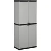 Image de vidaXL Armoire de rangement de jardin 3 Ã©tagÃ¨res Gris/noir 68x40x168cm