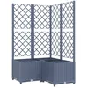 Image de Vidaxl JardiniÃ¨re Avec Treillis Gris FoncÃ© 80x80x136 Cm Pp