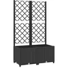 Image de Vidaxl JardiniÃ¨re Avec Treillis Noir 80x40x136 Cm Pp