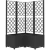 Image de Vidaxl JardiniÃ¨re Avec Treillis Noir 80x80x136 Cm Pp
