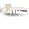 Image de vidaXL Cadre de lit Blanc Bois de pin massif 140x190 cm