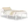 Image de vidaXL Cadre de lit Blanc Bois de pin massif 120x200 cm