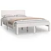 Image de vidaXL Cadre de lit Blanc Bois massif 120x190 cm Petit double