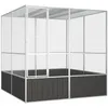Image de Cage Ã Oiseaux FermÃ©e VentilÃ©e Acier GalvanisÃ© Anthracite 213,5x217,5x211,5 Cm