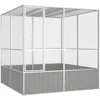 Image de Cage Ã Oiseaux FermÃ©e VentilÃ©e Acier GalvanisÃ© Gris 213,5x217,5x211,5 Cm