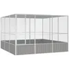 Image de Cage Ã Oiseaux FermÃ©e VentilÃ©e Acier GalvanisÃ© Gris 302,5x324,5x211,5 Cm