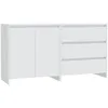 Image de vidaXL Buffets 2 pcs Blanc Bois d'ingÃ©nierie