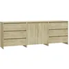 Image de vidaXL Buffets 3 pcs ChÃªne sonoma Bois d'ingÃ©nierie