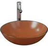 Image de vidaXL Lavabo de bain avec robinet et drain Ã  poussoir Verre trempÃ©