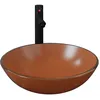 Image de vidaXL Lavabo de bain avec robinet et drain Ã  poussoir Verre trempÃ©