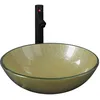 Image de vidaXL Lavabo de bain avec robinet et drain Ã  poussoir Verre trempÃ©