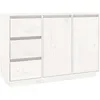 Image de vidaXL Buffet Blanc 111x34x75 cm Bois massif de pin