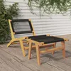 Image de Vidaxl Chaise De Jardin Et Repose-Pieds Bois Teck Solide Et Polyester