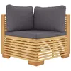 Image de Vidaxl CanapÃ© D'angle De Jardin Coussins Gris FoncÃ© Bois Teck Massif