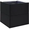 Image de Vidaxl JardiniÃ¨re Noir 80x80x80 Cm RÃ©sine TressÃ©e