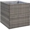 Image de Vidaxl JardiniÃ¨re Gris 80x80x80 Cm RÃ©sine TressÃ©e