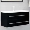Image de Vidaxl Armoire D'Ã©vier Avec Lavabo IntÃ©grÃ© Noir AgglomÃ©rÃ©