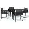 Image de Vidaxl Ensemble De Salle Ã Manger De Jardin 5 Pcs Noir