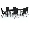Image de Vidaxl Ensemble De Salle Ã Manger De Jardin 7 Pcs Noir