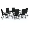 Image de Vidaxl Ensemble De Salle Ã Manger De Jardin 7 Pcs Noir