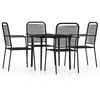 Image de Vidaxl Ensemble De Salle Ã Manger De Jardin 5 Pcs Noir