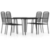 Image de Vidaxl Ensemble De Salle Ã Manger De Jardin 5 Pcs Noir