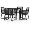 Image de Vidaxl Ensemble De Salle Ã Manger De Jardin 5 Pcs Noir