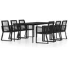 Image de Vidaxl Ensemble De Salle Ã Manger De Jardin 7 Pcs Noir