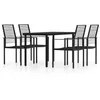 Image de Vidaxl Ensemble De Salle Ã Manger De Jardin 5 Pcs Noir