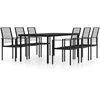 Image de Vidaxl Ensemble De Salle Ã Manger De Jardin 7 Pcs Noir
