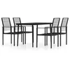 Image de Vidaxl Ensemble De Salle Ã Manger De Jardin 5 Pcs Noir