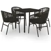Image de Vidaxl Ensemble De Salle Ã Manger De Jardin 5 Pcs Noir