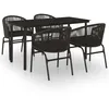 Image de Vidaxl Ensemble De Salle Ã Manger De Jardin 5 Pcs Noir