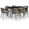 Image de Vidaxl Ensemble De Salle Ã Manger De Jardin 7 Pcs Marron
