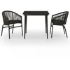 Image de Vidaxl Ensemble De Salle Ã Manger De Jardin 3 Pcs Noir