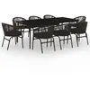 Image de Vidaxl Ensemble De Salle Ã Manger De Jardin 9 Pcs Noir
