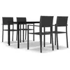 Image de Vidaxl Ensemble De Salle Ã Manger De Jardin 5 Pcs Noir