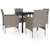 Image de Vidaxl Mobilier De Salle Ã Manger De Jardin Coussins 5 Pcs Beige/Noir