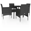 Image de Vidaxl Mobilier De Salle Ã Manger De Jardin Avec Coussins 5 Pcs Noir