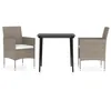 Image de Vidaxl Mobilier De Salle Ã Manger De Jardin Coussins 3 Pcs Beige/Noir